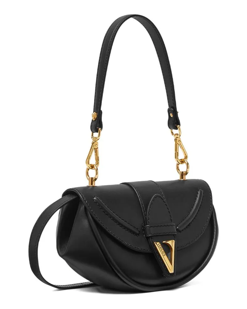 Versace Women's Shoulder Bag Virtus Black Calf Leather Black