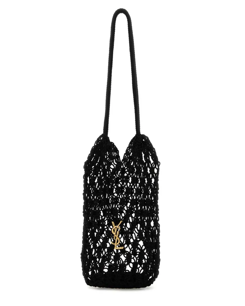 Saint Laurent Women's Black Mesh Large Cassandre Bucket Bag Nero Borse A Secchiello Black