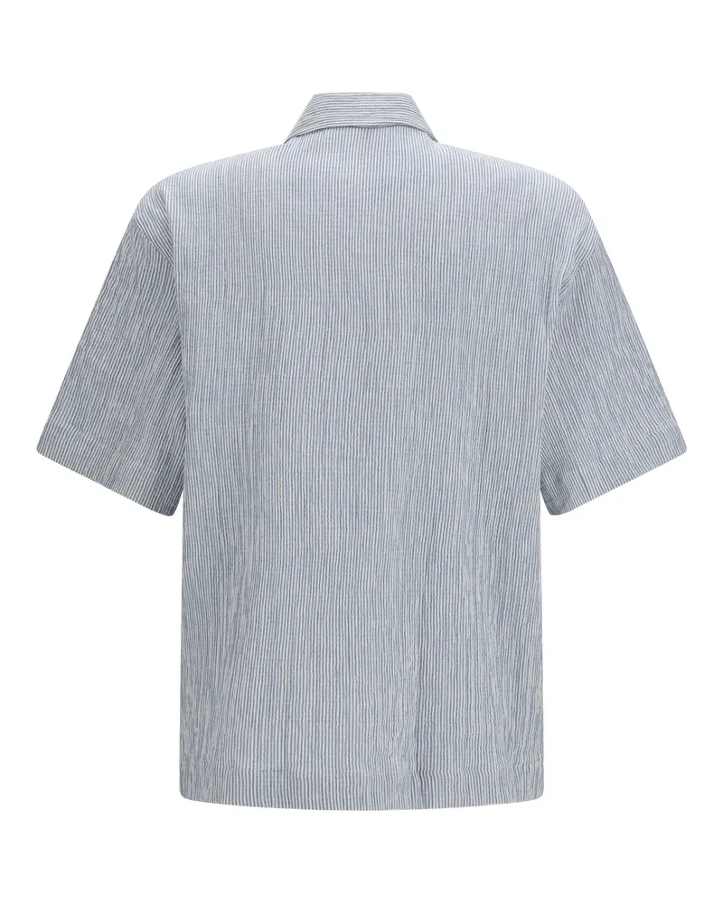 Sunflower Men Adam Short-Sleeved Shirt Blue Cotton; Elastane Blue