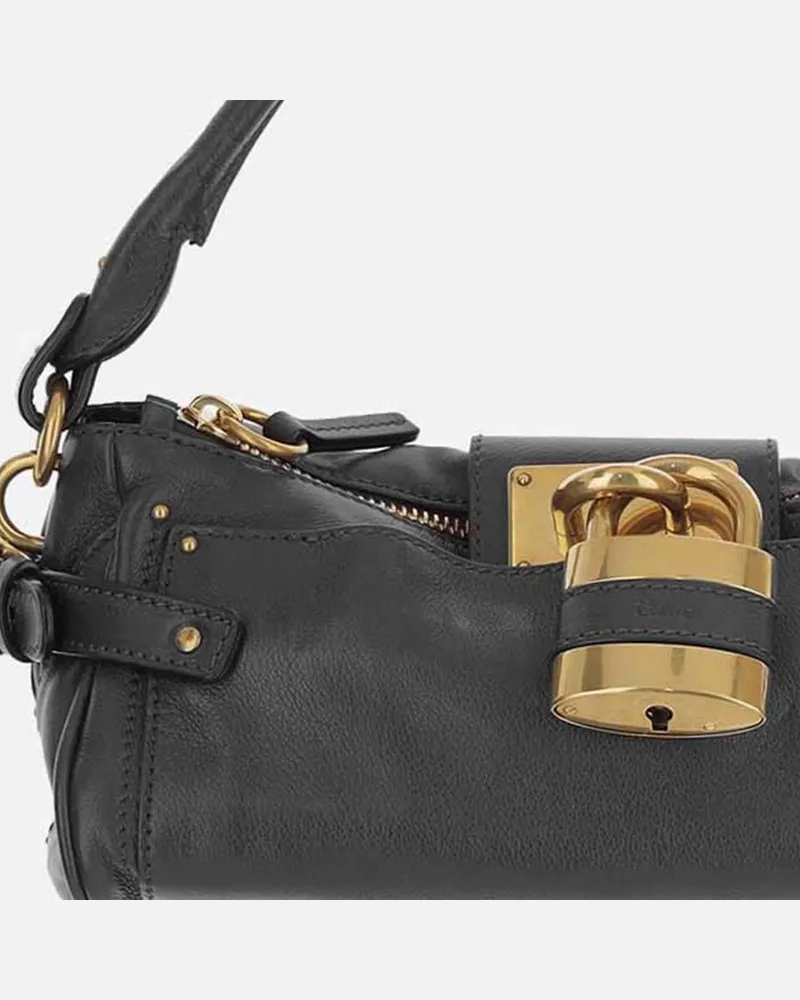 Chloé Women's Leather Shoulder Bag Paddington Black Black