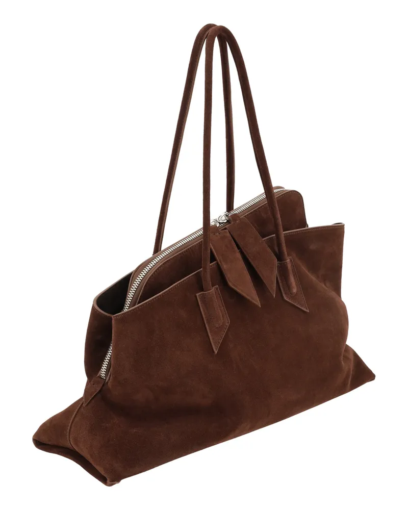 ATTICO Women's La Passeggiata Shoulder Bag 850 Calf Leather Bos Taurus Brown