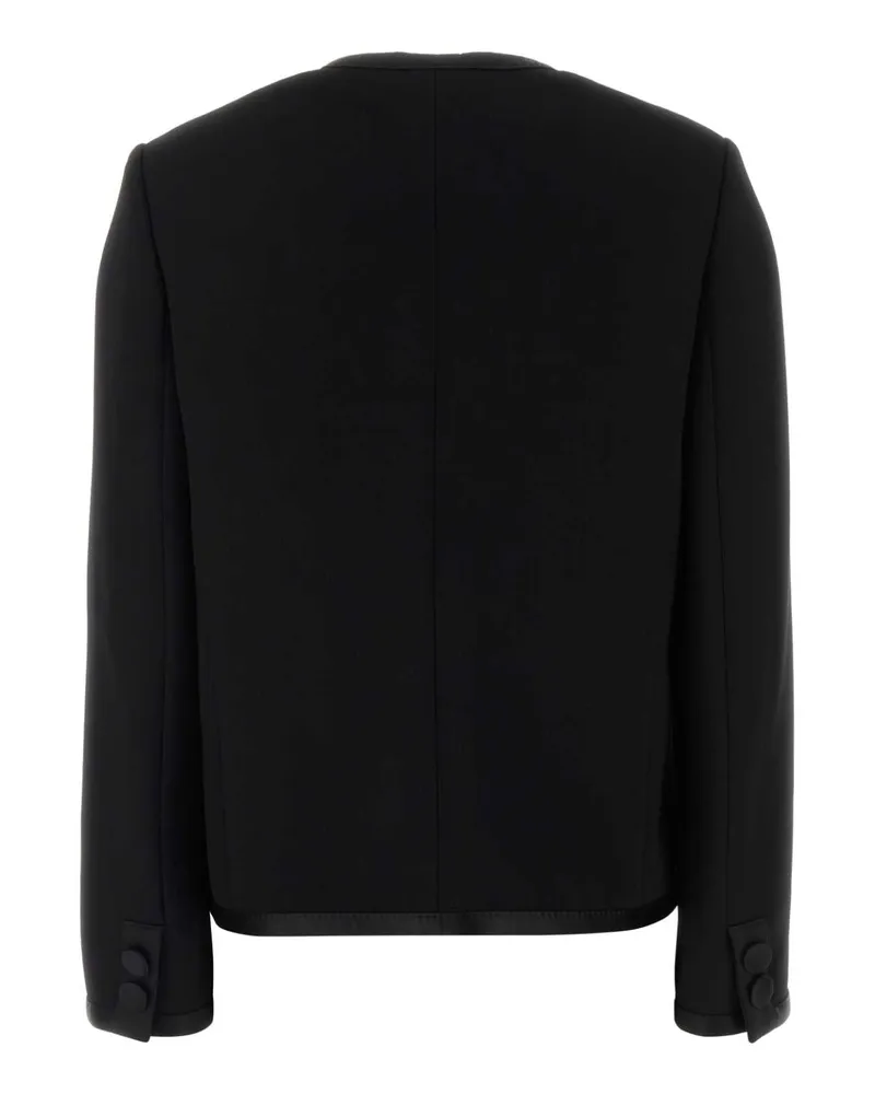 Dolce & Gabbana Women's Virgin Wool Blend Blazer Black Silk Blazers Black