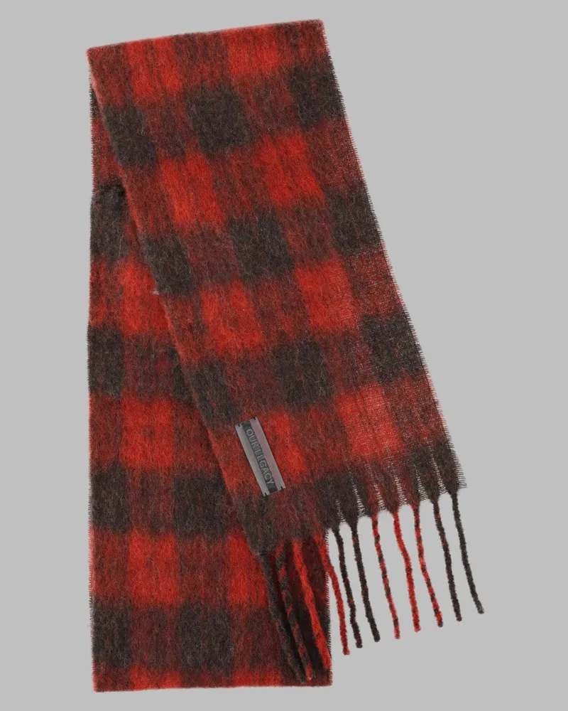 Our Legacy Alpaca Wool Plaid Scarf — Red Red