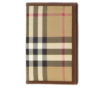 Men's Bateman Card Case Beige Cotton Wallet
