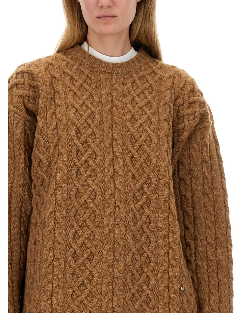 Moschino Oversize Jersey Virgin Wool Sweater — Beige Beige