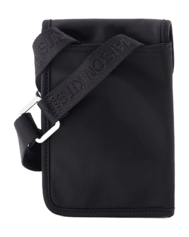 Kitsuné Men's Synthetic Neck Pouch Black Wallet Black