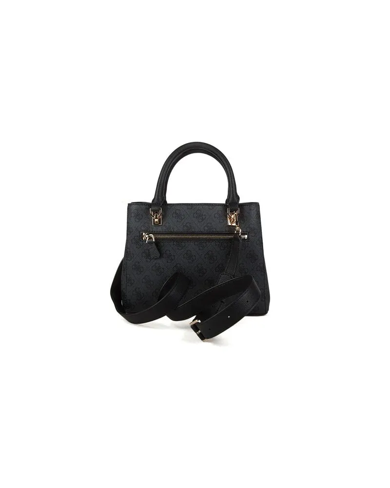 Guess Women's Handbag Coal Logo Polyurethane Satchel-bags Black