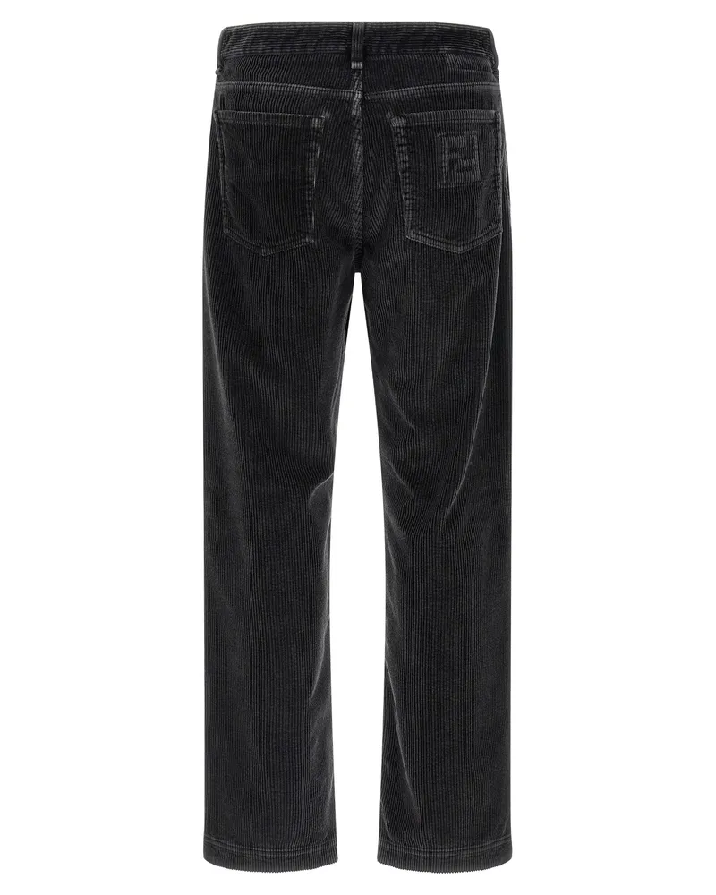 Fendi Men's Gray Cotton Casual Pants Gray