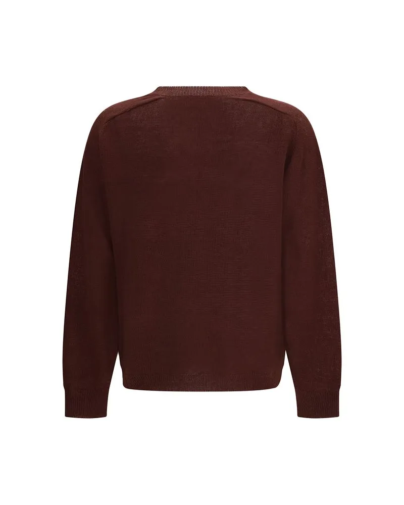 Our Legacy Men's Bordeaux Linen Sweatshirt Clothing Burgundy