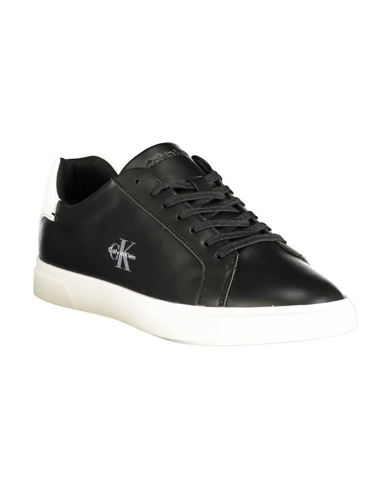 Calvin Klein Leather and Polyurethane Sneaker — Black Black
