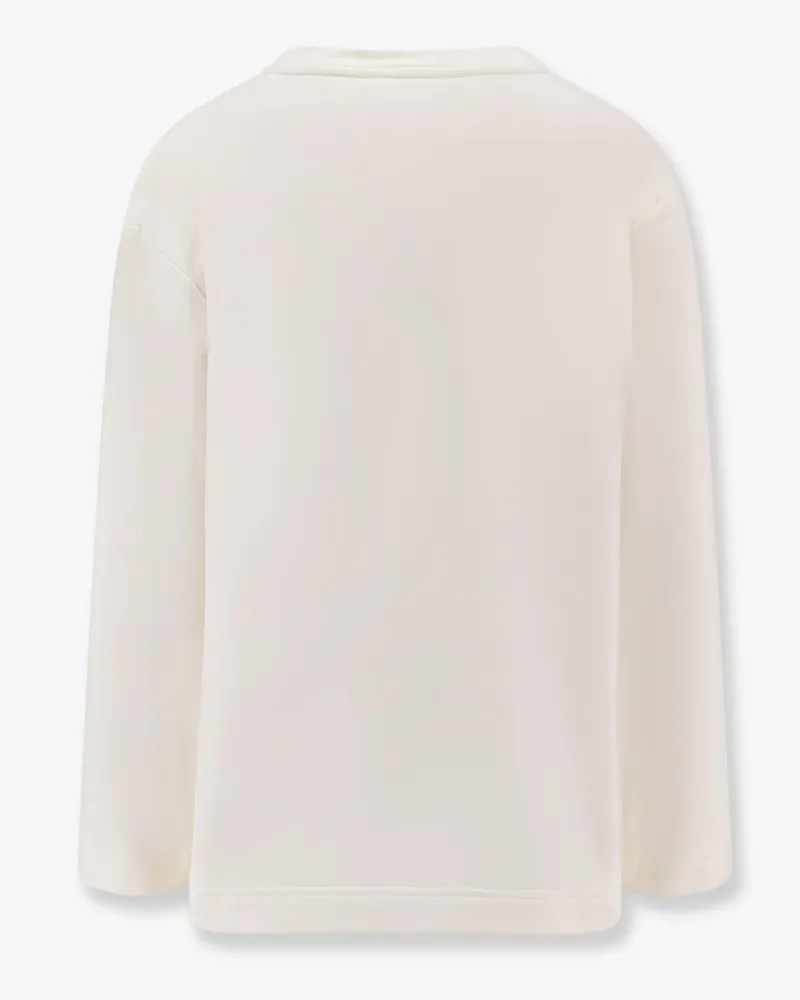Max Mara Women's Sweatshirt Berma Cotton-Silk White Sweatshirts Sweater White