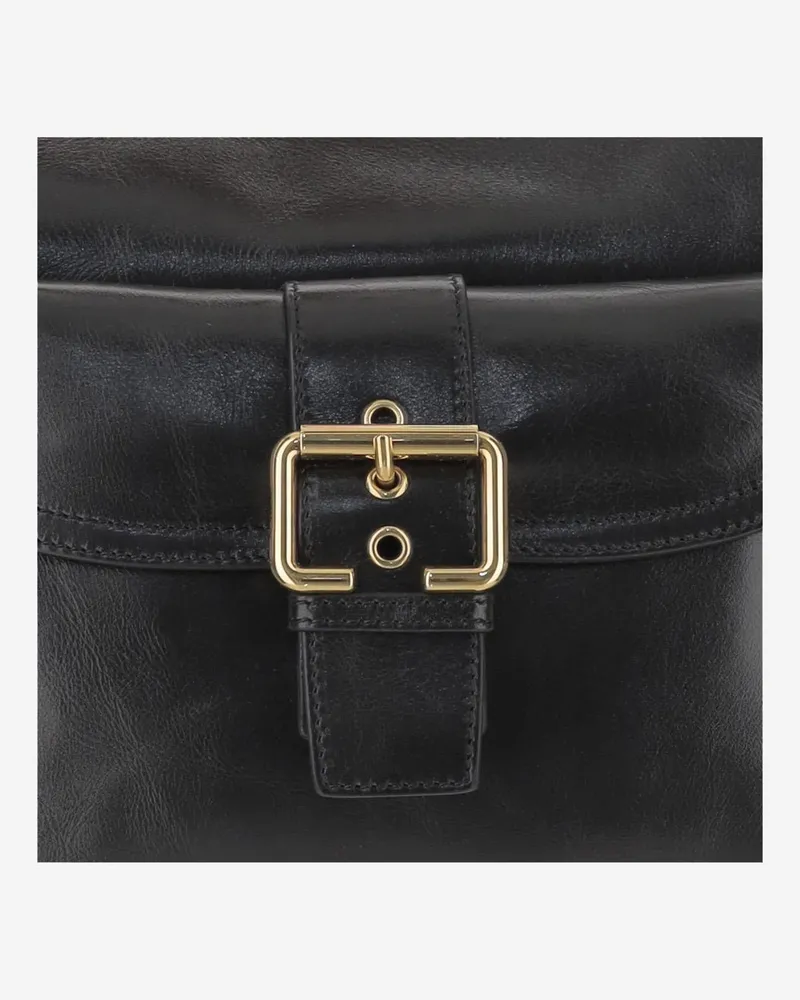 Chloé Buffalo Leather Shoulder Bag — Black Black