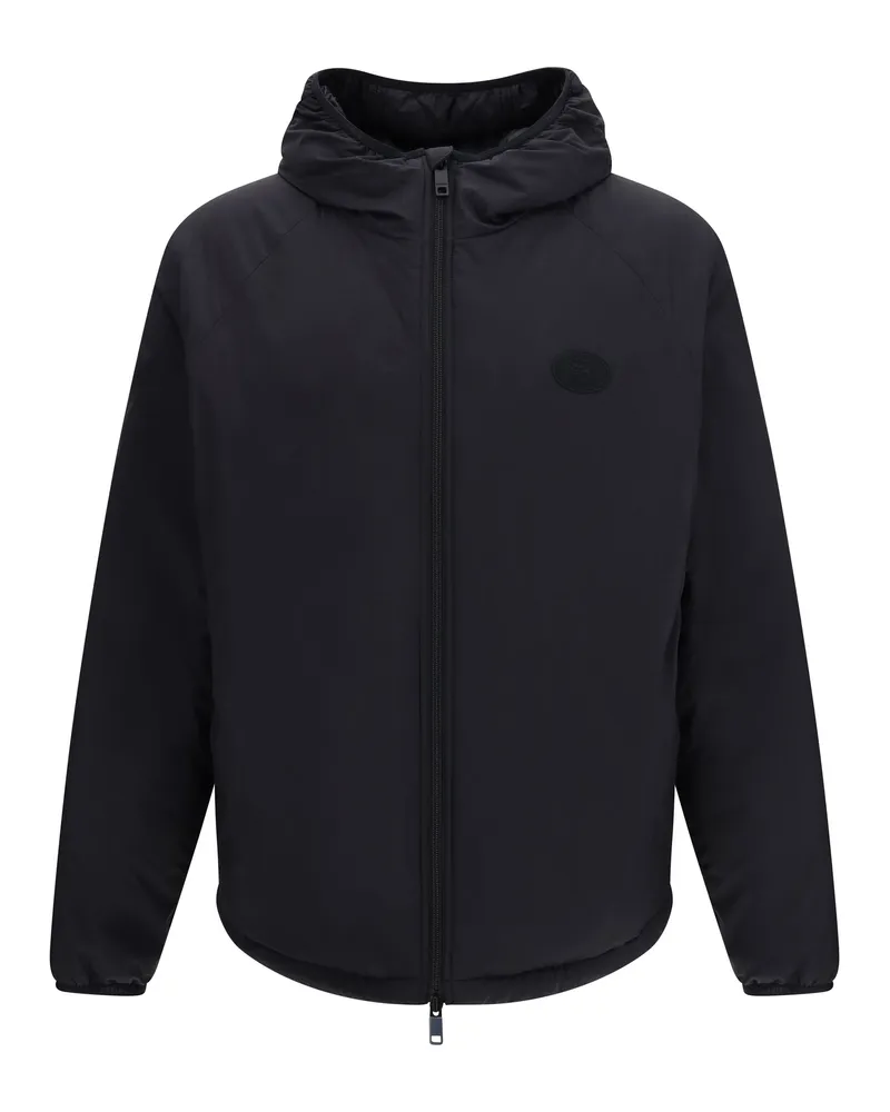 Burberry Men's Hooded Jacket Dunwich Black Nylon Black