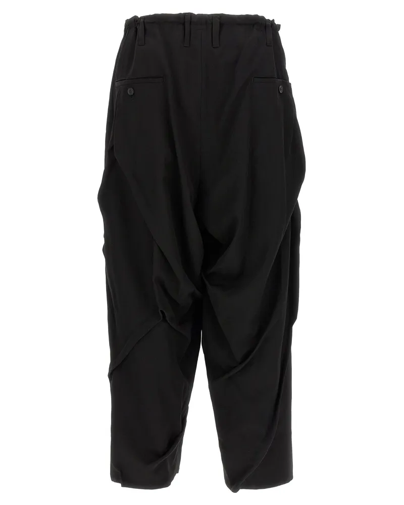 Yohji Yamamoto Men's Black Wool Casual Pants Black