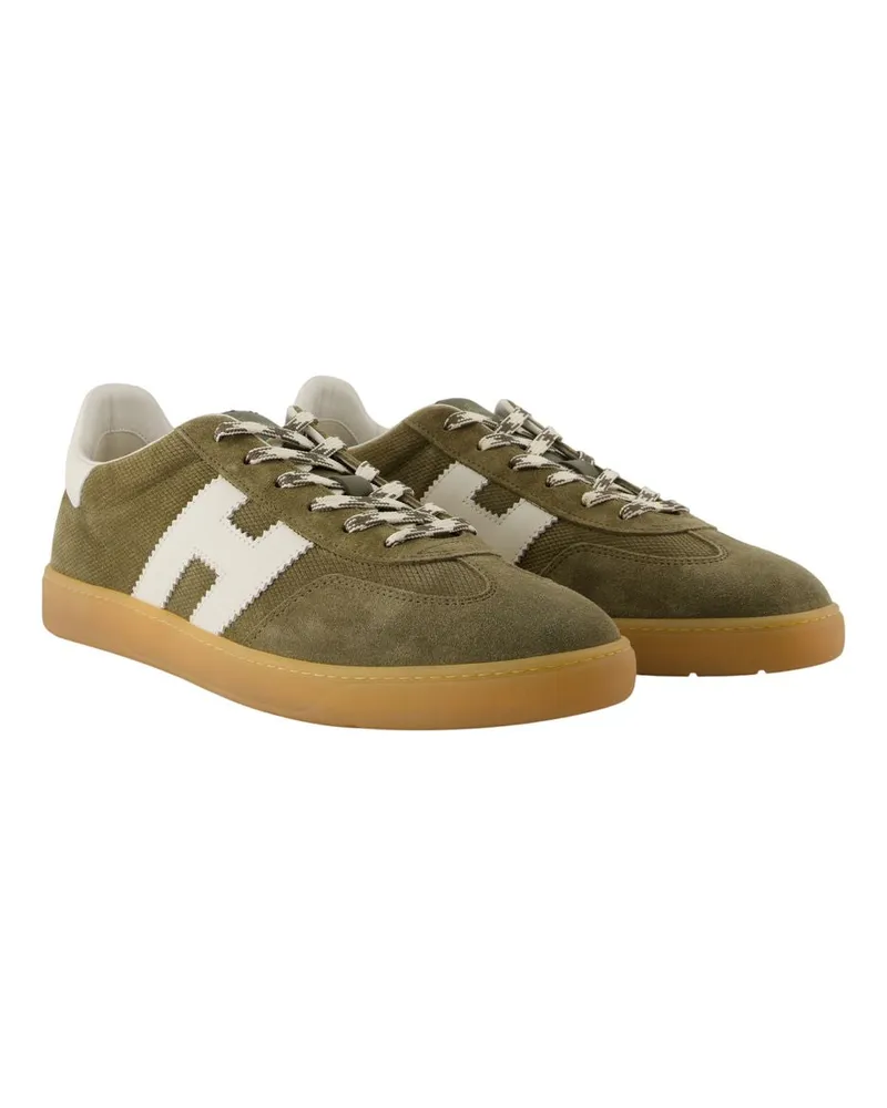 Hogan Men's Cool Sneakers -  Leather Multicolor Calfskin Shoes Olive