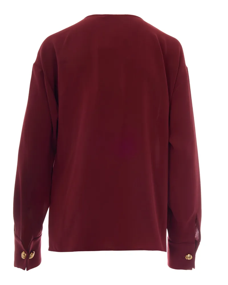 Max Mara Women's Blouse Ottimo Ruby Triacetate Blouses Shirt Red