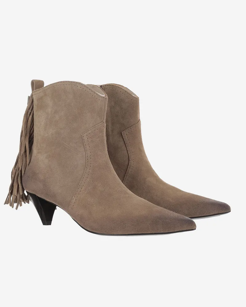 Pinko Women's Ankle Boots Didi Suede Beige Upper: Bovine Leather Beige