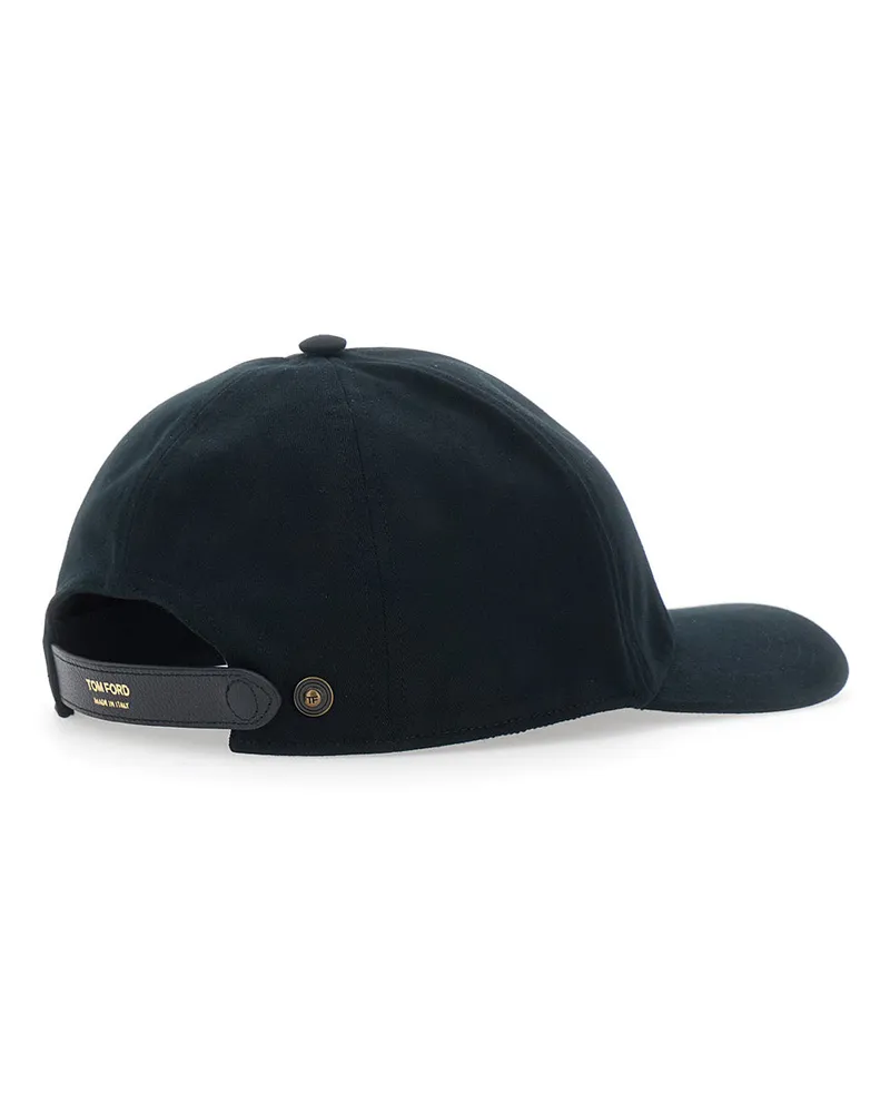 Tom Ford Men's Baseball Cap Cotton Black Hat Black