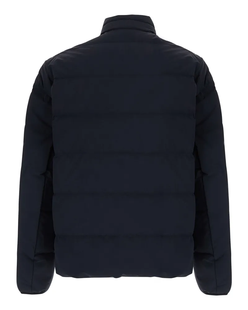 Emporio Armani Padded High Collar Down Jacket — Blue Blue