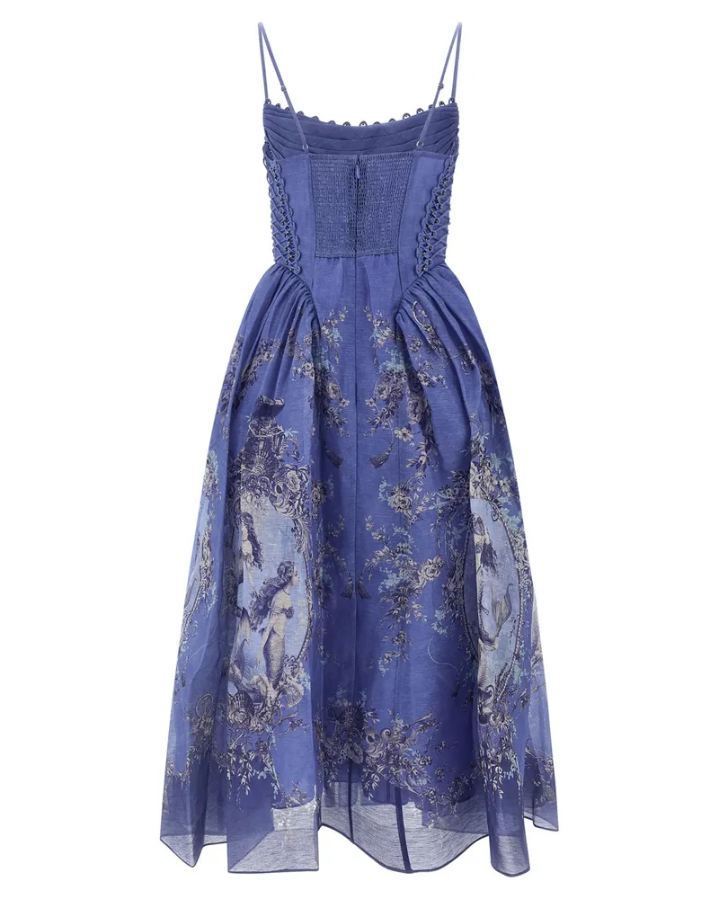 Zimmermann Women's Blue Linen Long Dress Blue