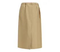 Cotton Midi Skirt — Beige