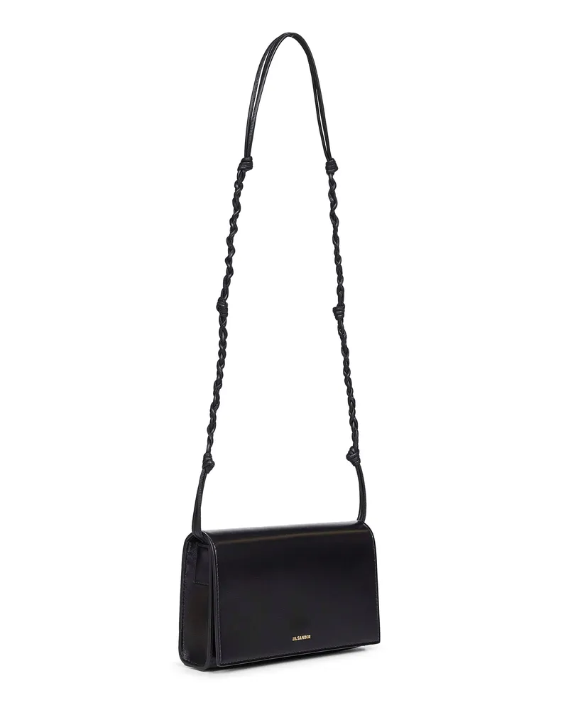 Jil Sander Women's Wallet Black Tangle With Strap Calf Leather Bag Black