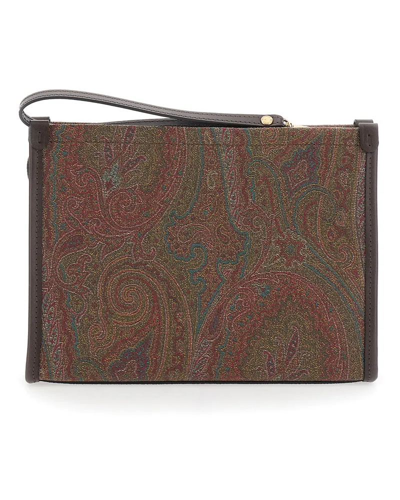 Etro Women's Clutch Arnica Brown Cotton Bags Brown