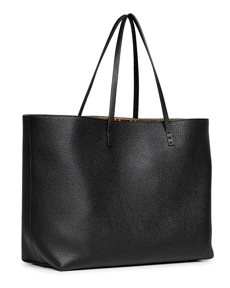 Fendi Women's Roll Medium Shopper Bag Black Leather Calf Shoulder Black