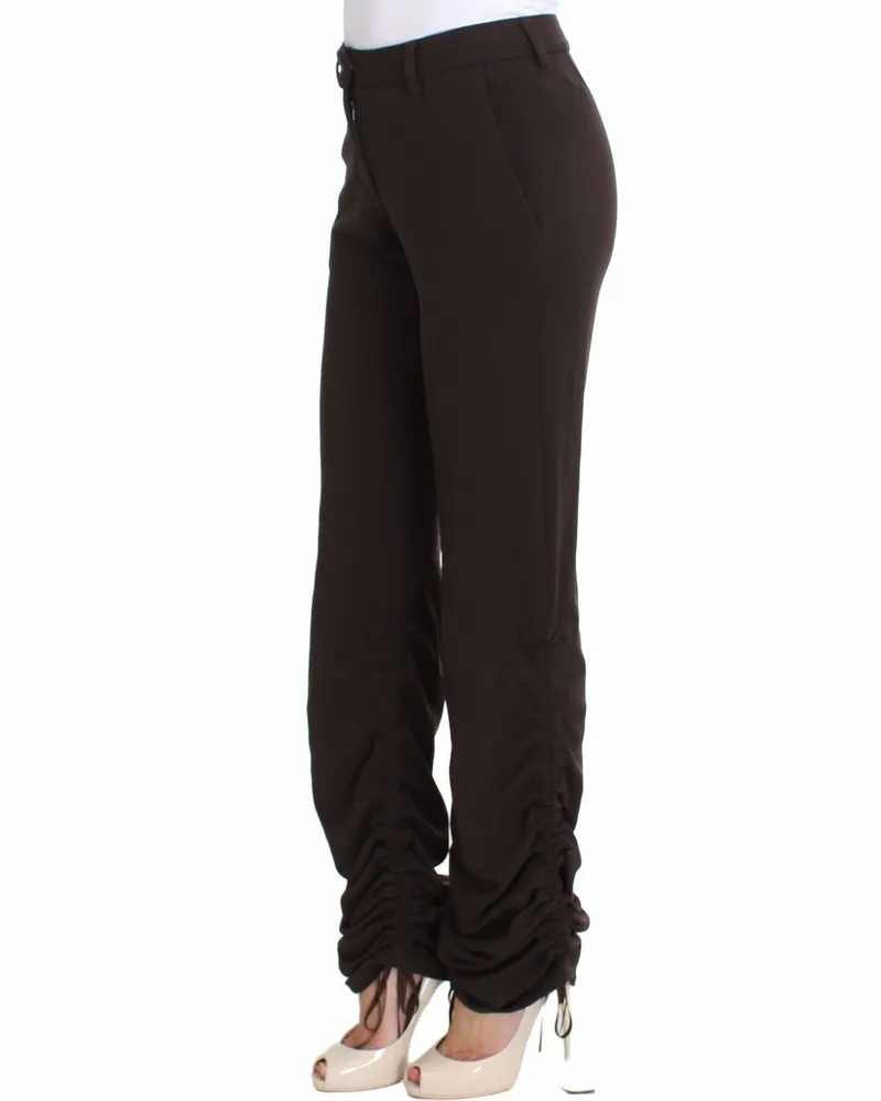 Ermanno Scervino Women Stretch Viscose Trousers Black Polyamide Elastane Black