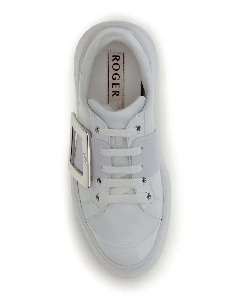 Roger Vivier Calfskin Platform Sneaker — White White
