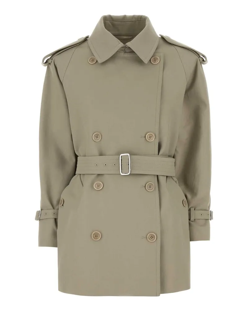 Max Mara Women's Dove Grey Cotton Cacio Trench Coat Sabbia Beige