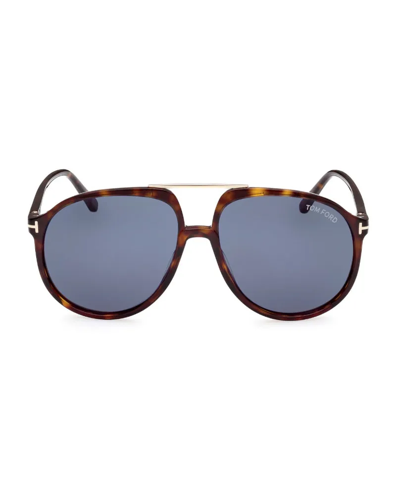 Tom Ford FT107952V Aviator Full Rim Sunglasses — Brown Brown