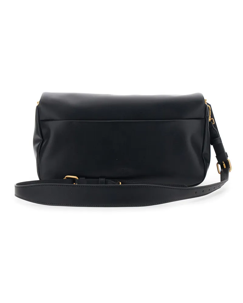 Pinko Women's Shoulder Bag Love Birds Plaque Black Leather Black