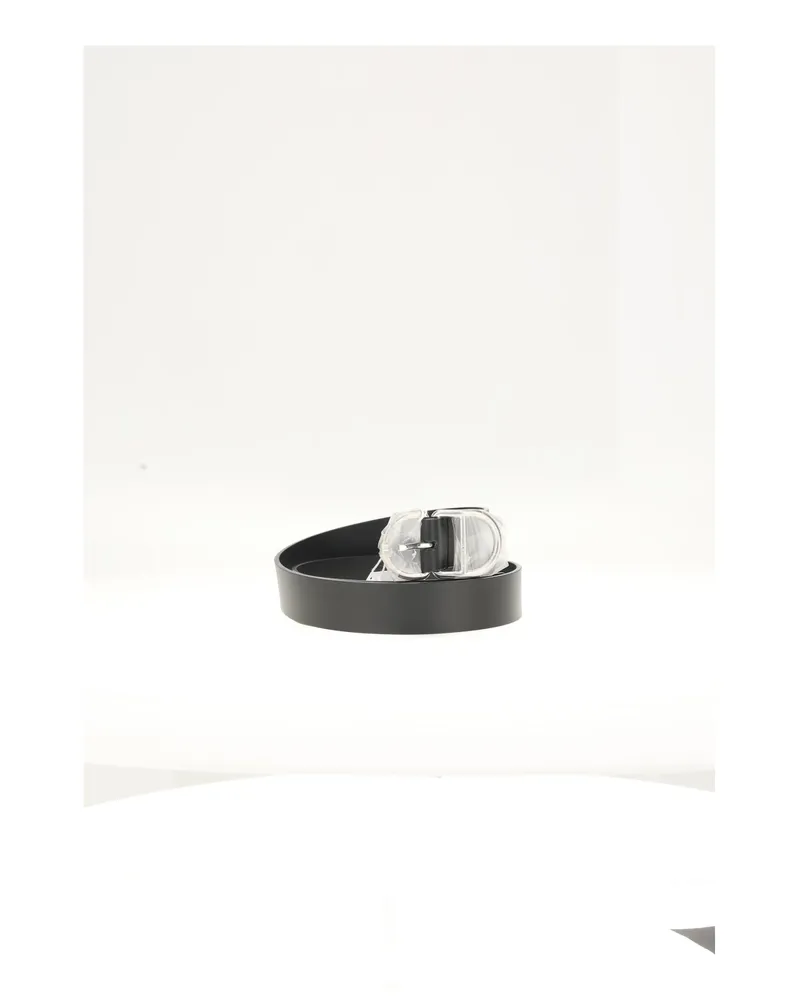 Dior Men's Leather Belt With Logo Black Calf Black