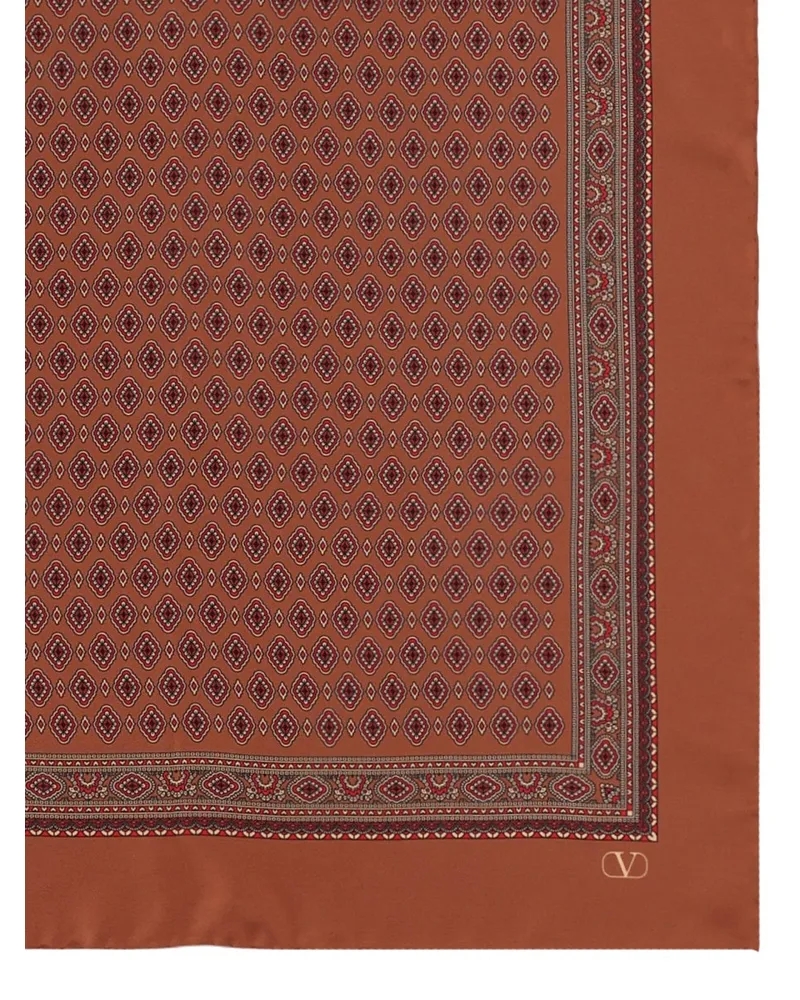 Valentino Garavani Silk Foulard Scarf — Bordeaux Bordeaux