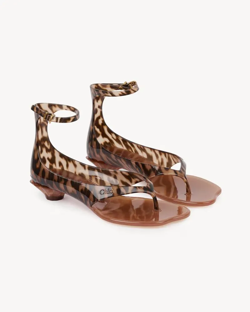 Chloé Leopard Print Calf Hair Sandals — Leopard Leopard