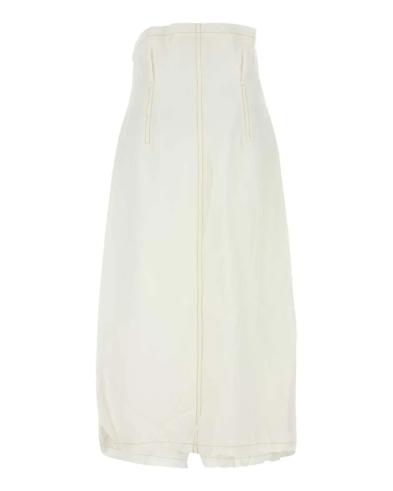Carven Wrap-Front Viscose Skirt — White White