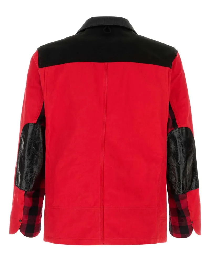 Junya Watanabe Men's Red Denim Jacket Redxblack Exterior: Cotton Giubbini Red