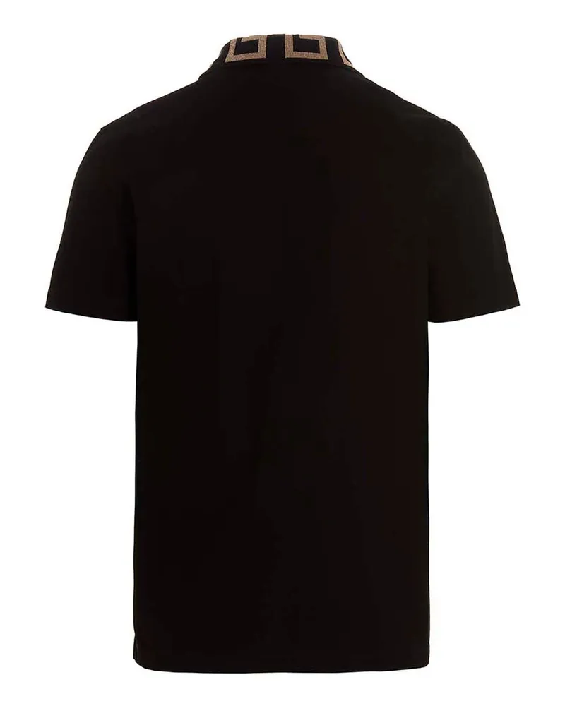 Versace Men's Black Cotton Polo Shirt Black
