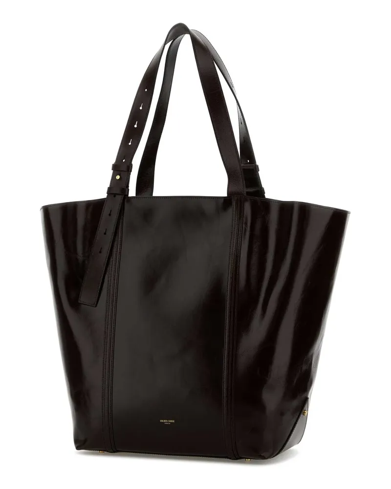 Golden Goose Women's Dark Brown Leather 24.7 Shopping Bag Testadimoro Cow Borse A Mano Brown