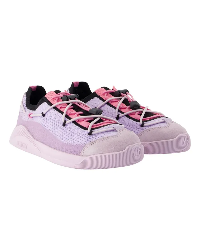 Moon Boot Women's Moonlight Sneakers -  Leather Purple Calfskin Shoes Purple