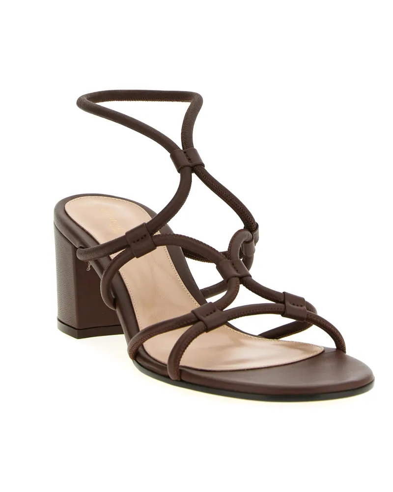 Gianvito Rossi Women's Brown Lamb Leather Platform Sandals Brown