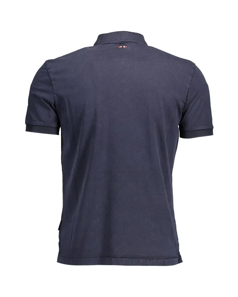 Napapijri Cotton Logo-Embroidered Polo — Blue Blue