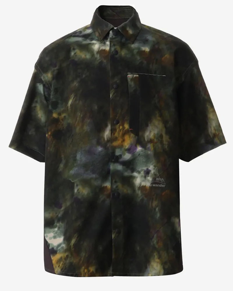 and wander Men's Shirt With Abstract Print, Nylon Multicolour Polyester Multicolor