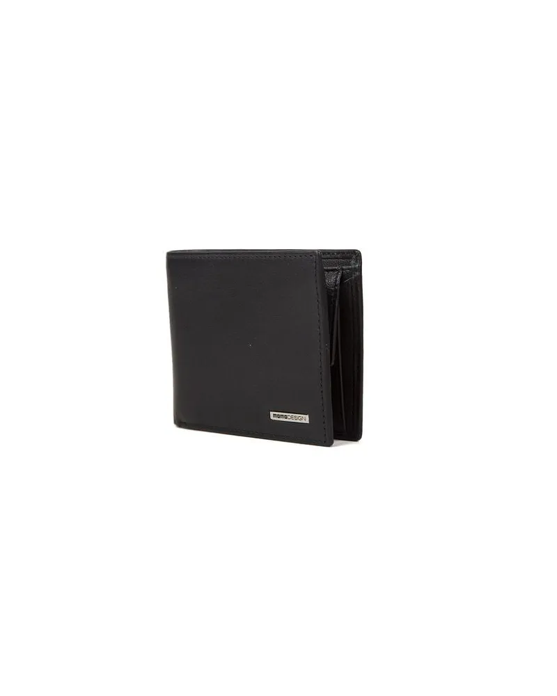 MOMO DESIGN Men's Wallet Black Genuine Leather Bags Black