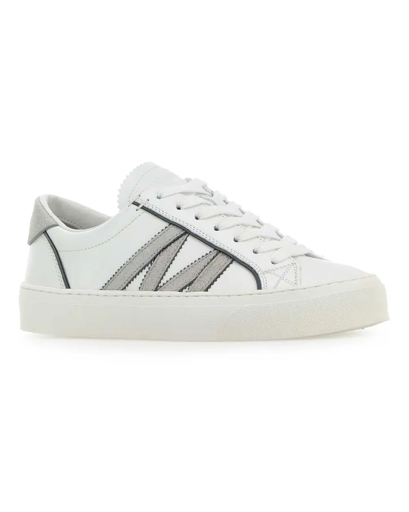 Moncler Women's White Leather Monaco2 Sneakers 001 White