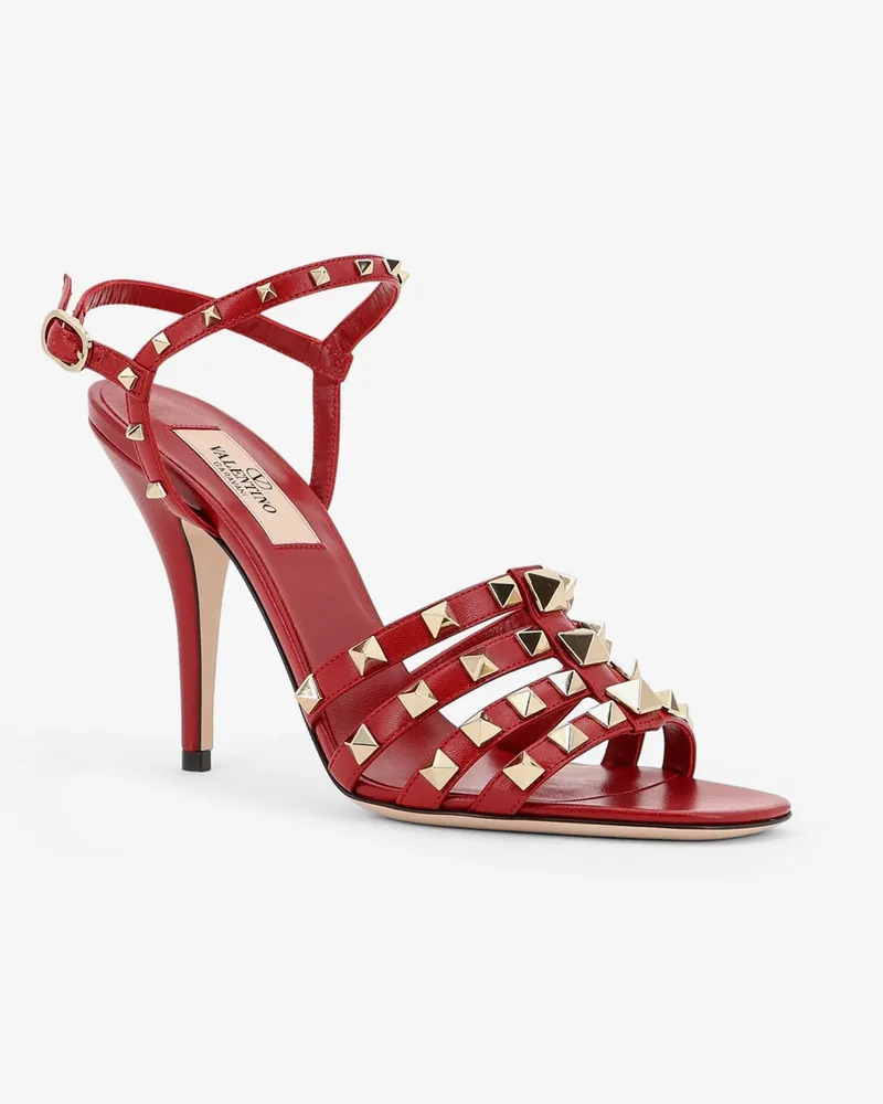 Valentino Garavani Women's Sandals Rockstud Leather Red Red