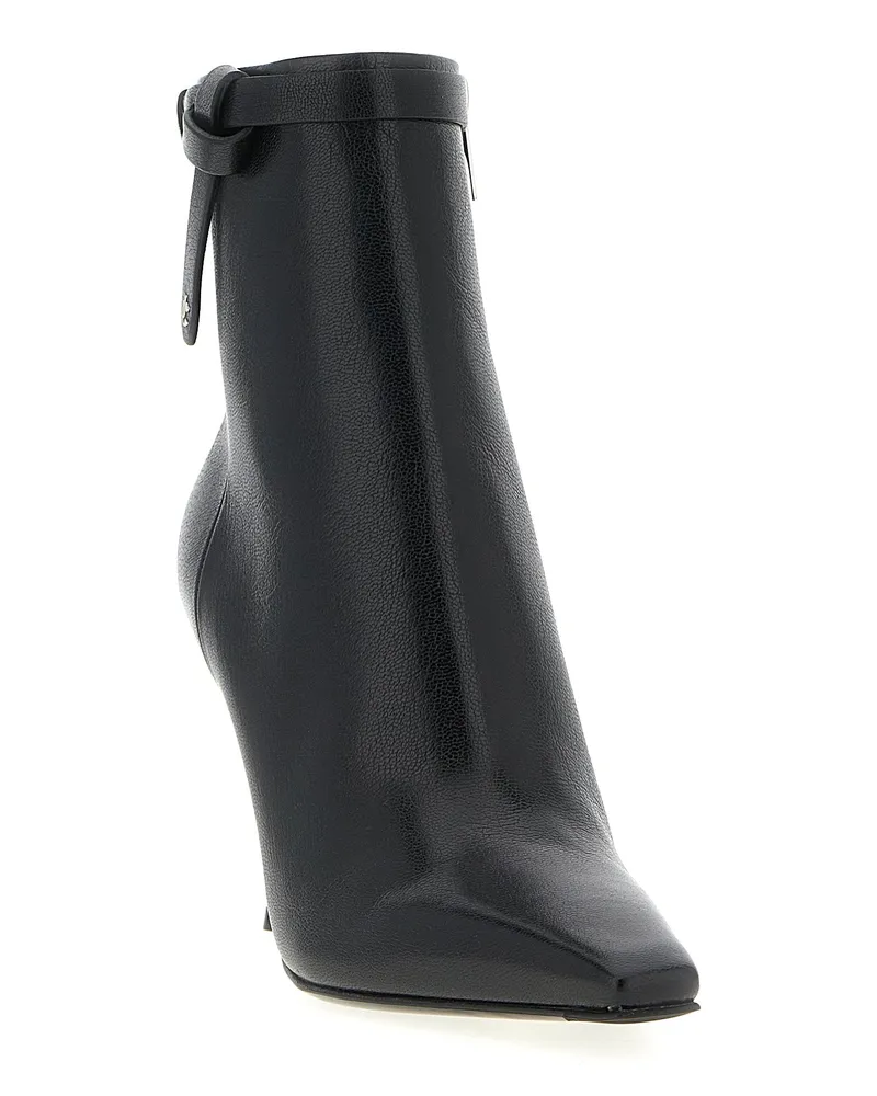 Jimmy Choo Women's Black Leather Ankle Boots Black