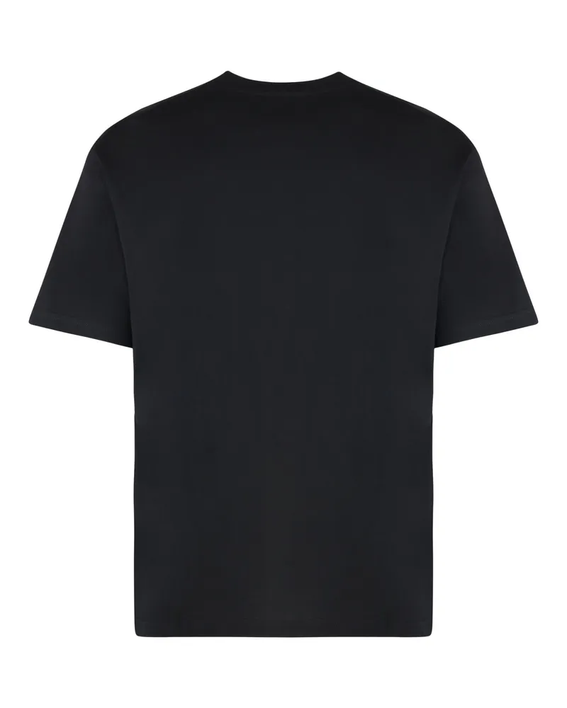 A.P.C. Men T-Shirt Micro-Logo Cotton Black-White T-Shirts Black/white And Polos Black