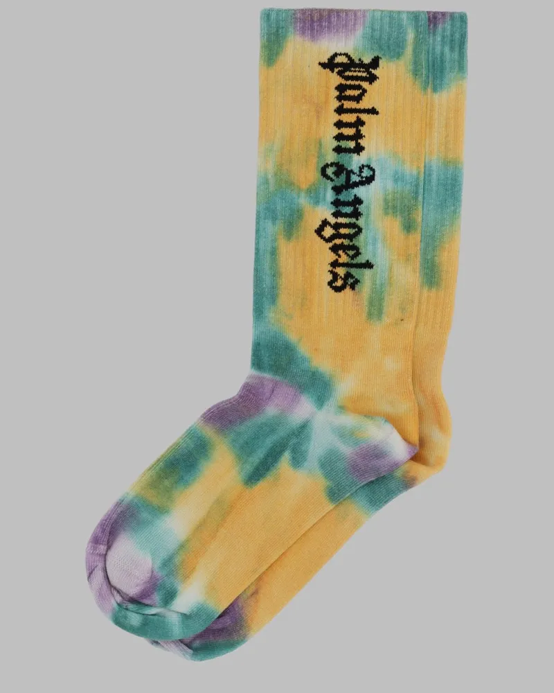 Palm Angels Logo Cotton Socks — Green Green